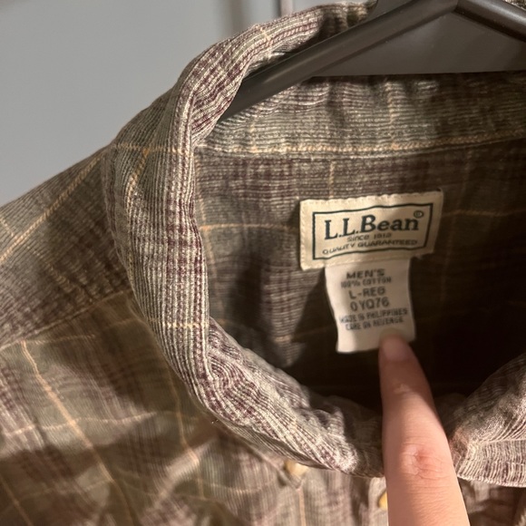 L.L. Bean green and brown flannel - Picture 2 of 3